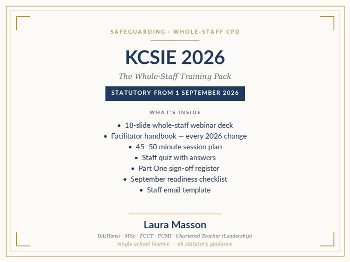 KCSIE 2026 Whole-Staff Safeguarding Training Pack