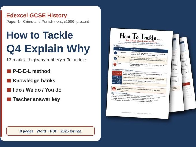 Edexcel GCSE Crime & Punishment Q4 Explain Why Workbook