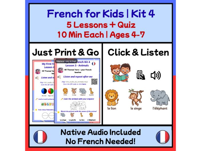 French for Kids: 5 Lessons + Audio | Set 4