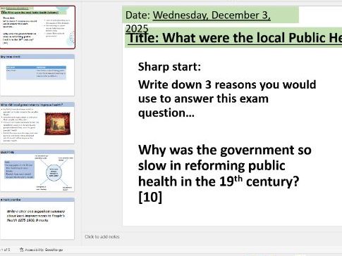 GCSE OCR B people's health industrial lesson 6- local reforms