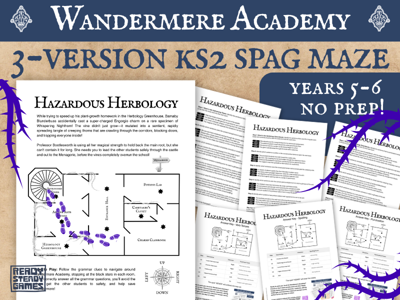 KS2 SPaG Grammar Maze | 3 Versions | Wandermere Academy | Years 5–6