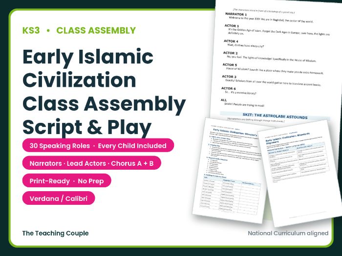 Early Islamic Civilization Class Assembly Script & Play | Years 7–10 | No Prep