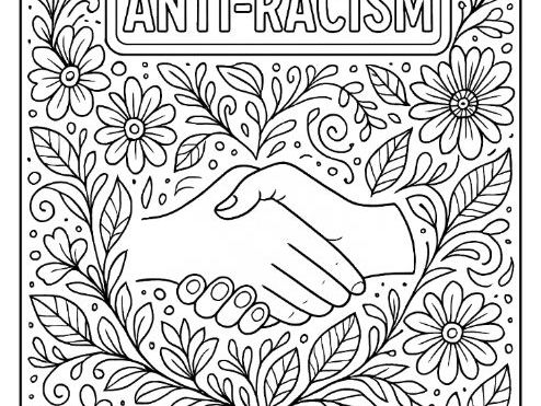 Anti-Racism Colouring Page / Poster