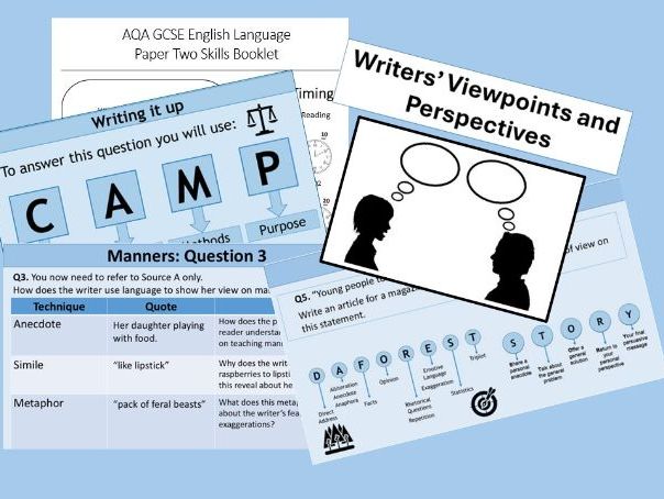 AQA Language Paper 2 Skills Booklet and 'Walk Thru' PowerPoint - Manners