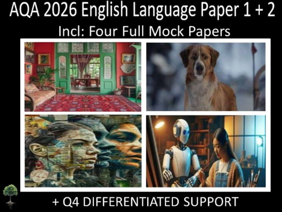 Four AQA GCSE English Language Paper 1 + 2 Mocks | Q4 Differentiated Support