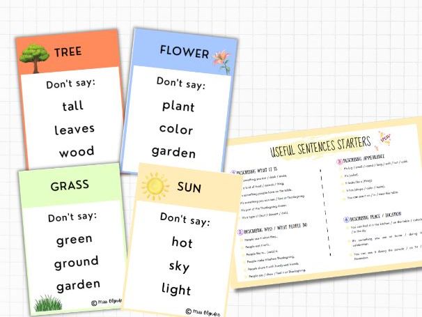 Spring Taboo Game – ESL Speaking Activity | Spring Vocabulary | No Prep | 32 Cards | KS2
