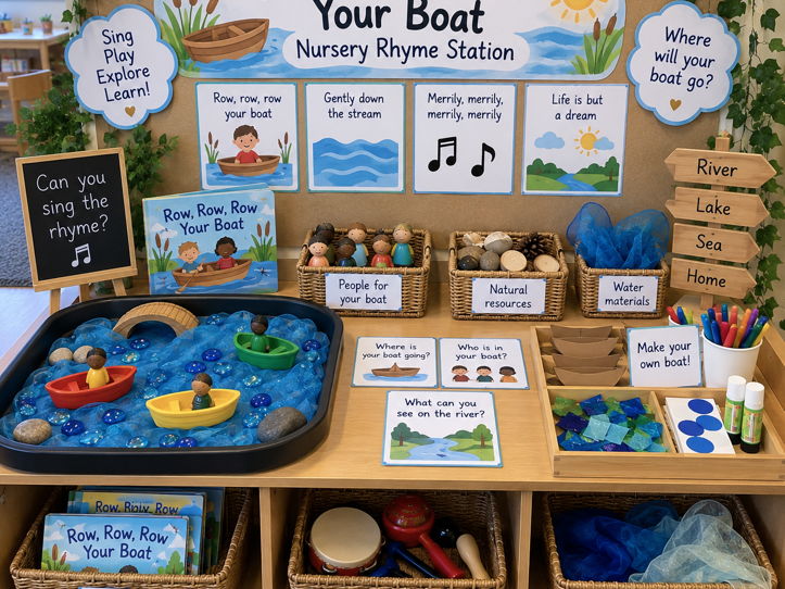 Row row row your boat, Nursery rhyme station