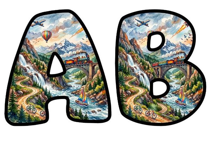 Full Speed Ahead Bubble Letters | Motivational Bulletin Board Letters | Classroom Display Pack
