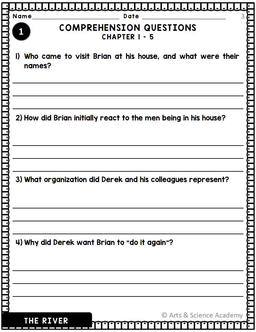 THE RIVER Novel Study Comprehension, Critical Thinking, Vocab, MCQs ...