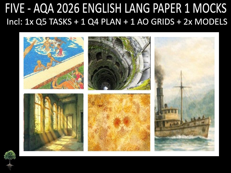 FIVE - AQA PAPER 1 | 2026 FULL MOCKS | Q5 TASKS | Q4 PLAN |AO GRIDS | MODELS