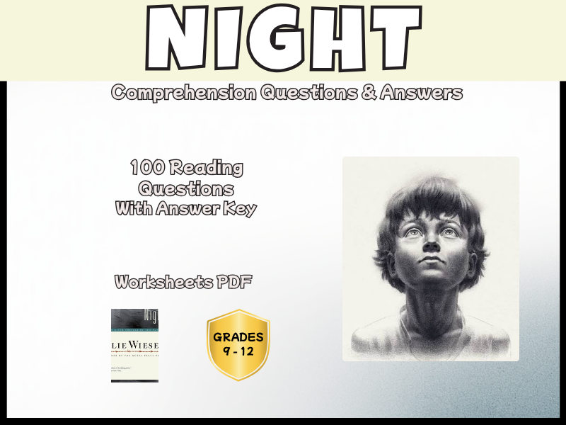 Night Reading Comprehension Questions | Elie Wiesel Memoir Study Years 9-12
