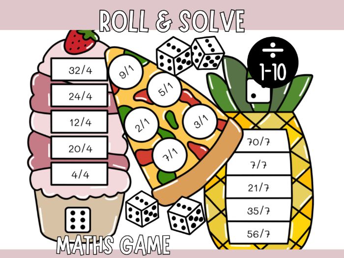 Roll & Solve (10 Maths Games) - Division Facts 1-10