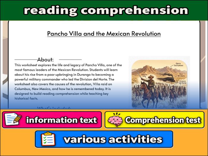 Pancho Villa and the Mexican Revolution  & Comprehension Test