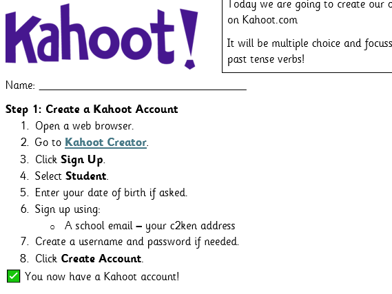 ICT- creating a verbs quiz