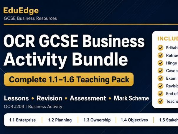 OCR GCSE Business Activity Bundle Complete 1.1–1.6 Teaching Pack