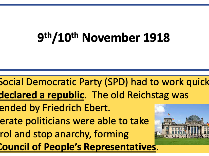 Edexcel 9-1 Weimar and Nazi Germany knowledge revision cards