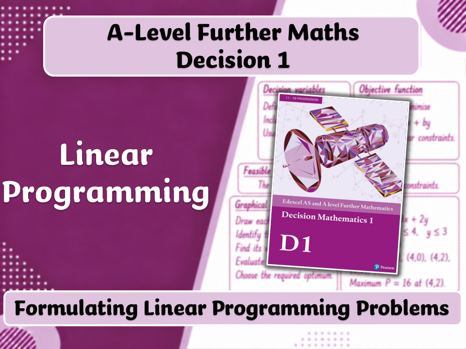 A-Level Further Maths | Decision 1 |  Formulating Linear Programming Problems
