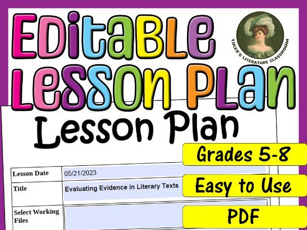 Evaluation of Evidence : Editable Lesson Plan for Middle School