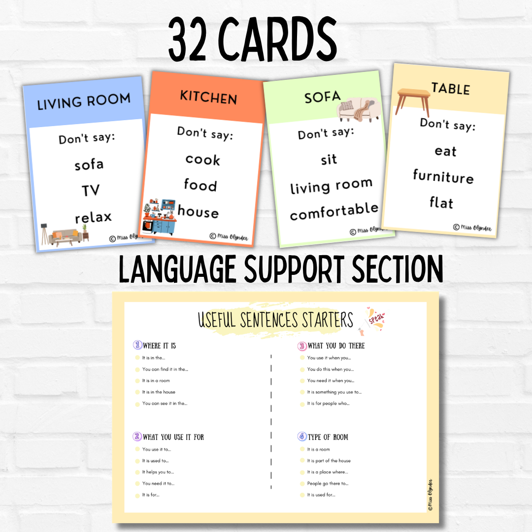 House & Furniture Taboo Game – ESL Speaking Activity | Rooms ...