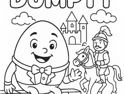 Humpty Dumpty Colouring Page