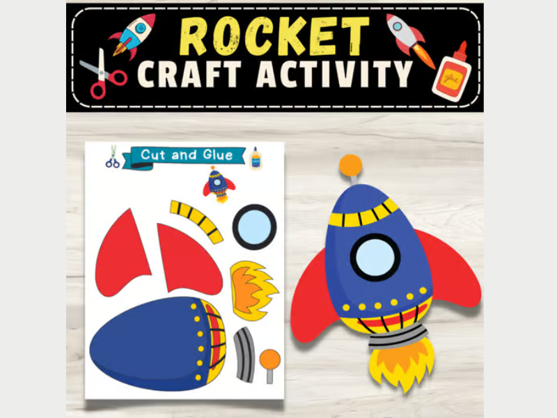 Build A Rocket Craft: Transportation & Coloring & Activities For Toddlers