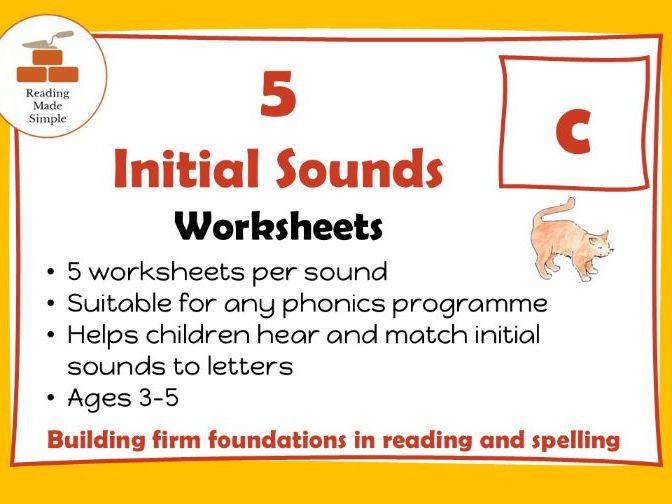 Cc Initial Sounds | 5 Worksheets