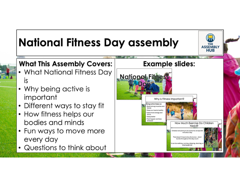 National Fitness Day Assembly – KS1 & KS2 Healthy Living & Exercise PowerPoint