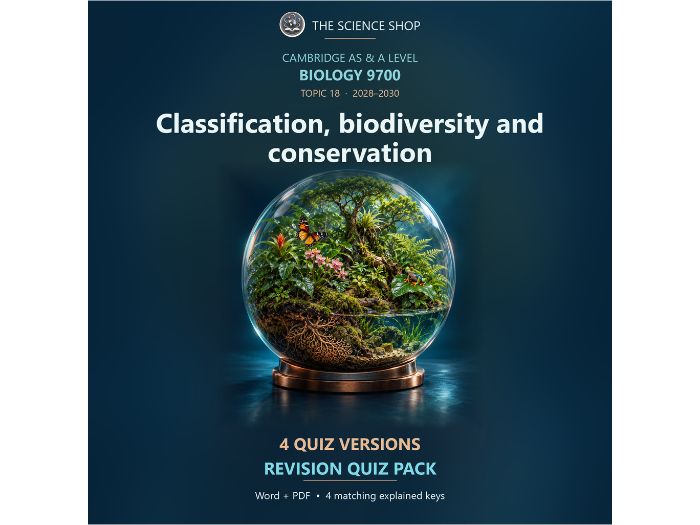 Classification, biodiversity and conservation | Cambridge A Level Biology 9700 | 4 Revision Quizzes