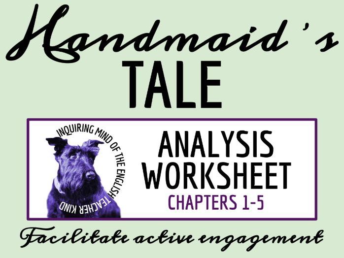 The Handmaid's Tale Chapters 1, 2, 3, 4 & 5 Close Reading Analysis Worksheet