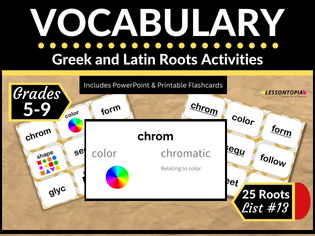 Greek and Latin Roots Vocabulary Activities | List #13 | Prefixes, Suffixes, Word Parts