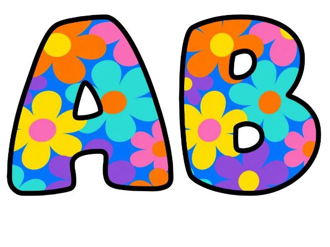 Bold Retro Flowers Bubble Letters | Botanical Bulletin Board Letters | Classroom Display Pack