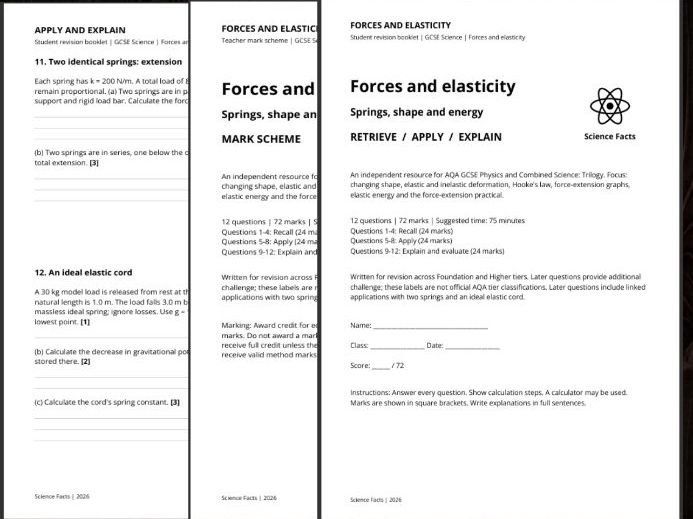 AQA GCSE Physics: Forces & Elasticity  Revision Questions
