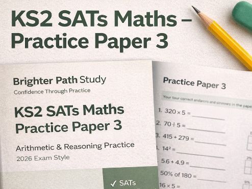 KS2 SATs Maths Greater Depth Practice Paper 3 – Arithmetic & Reasoning Challenge – 2026 Exam Style