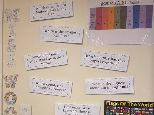 Geography Display - "Not the typical geography questions"