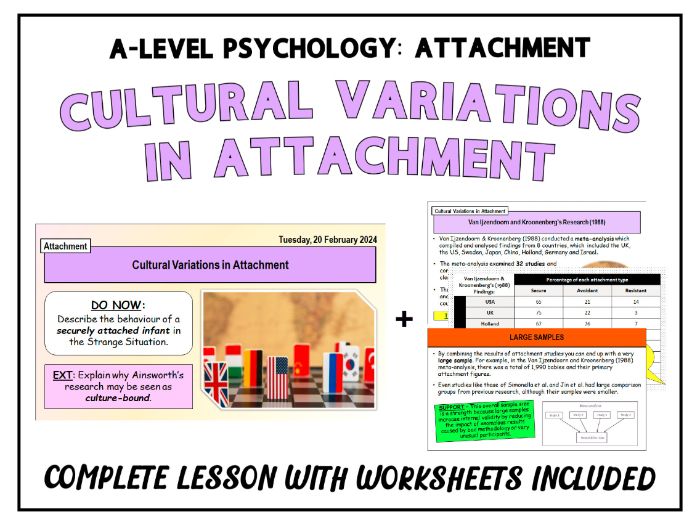 ALevel Psychology CULTURAL VARIATIONS IN ATTACHMENT [Attachment