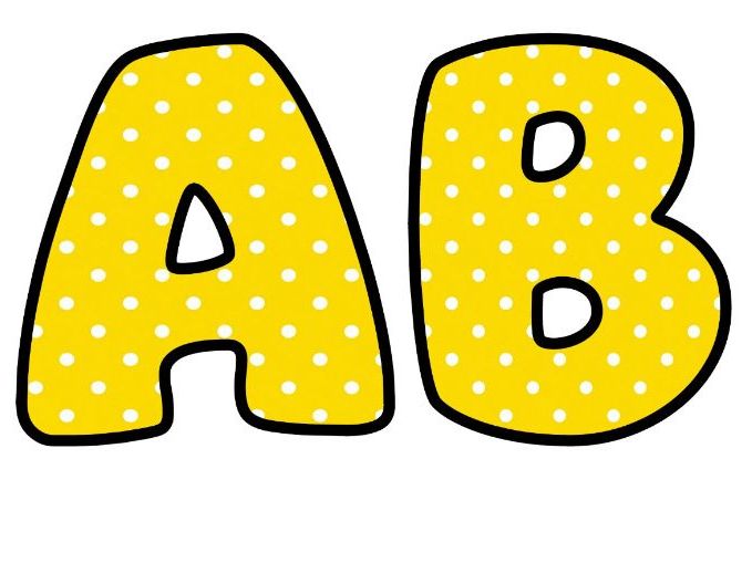 Gold Polkadot Bubble Letters | Polka Dot Bulletin Board Letters | Printable Alphabet A-Z and 0-9