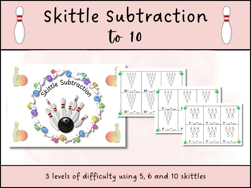 Skittle Subtraction Activity to 10 EYFS