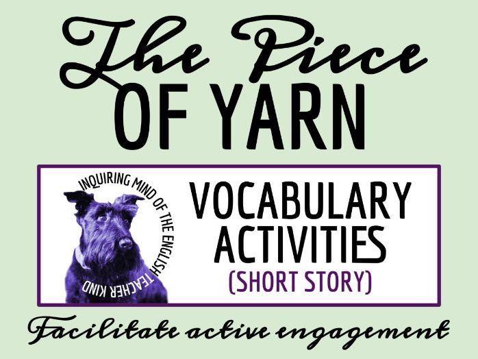 "The Piece of Yarn" by Guy de Maupassant Vocabulary Games | Crossword Puzzle | Word Search