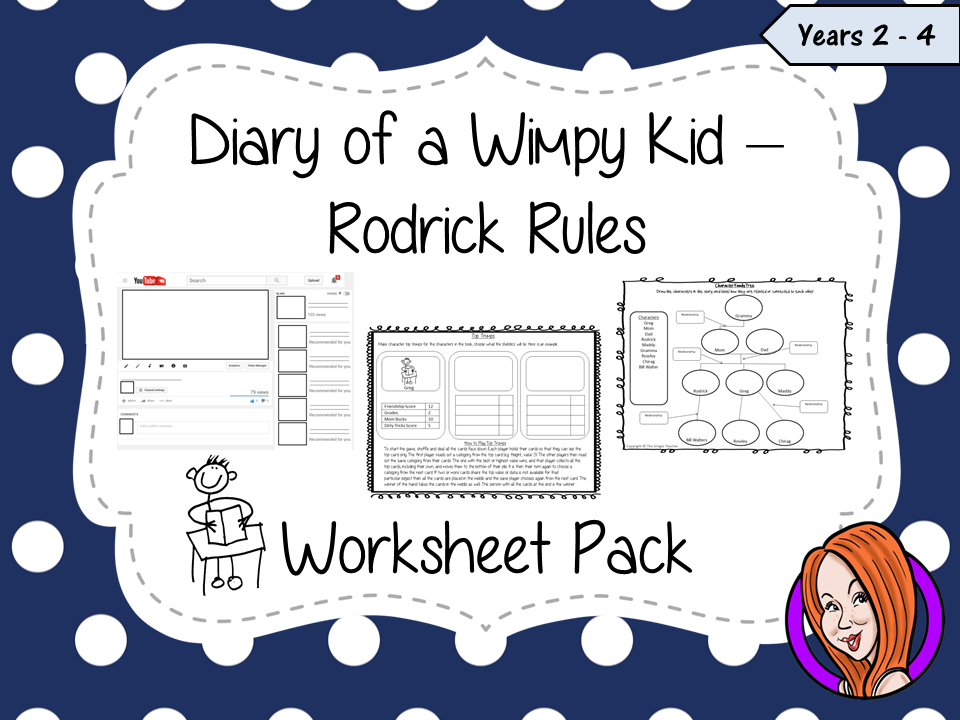  Diary of a Wimpy Kid Worksheet Pack