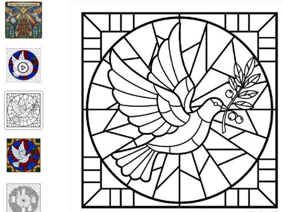 Christian Christmas-Stained Glass Coloring