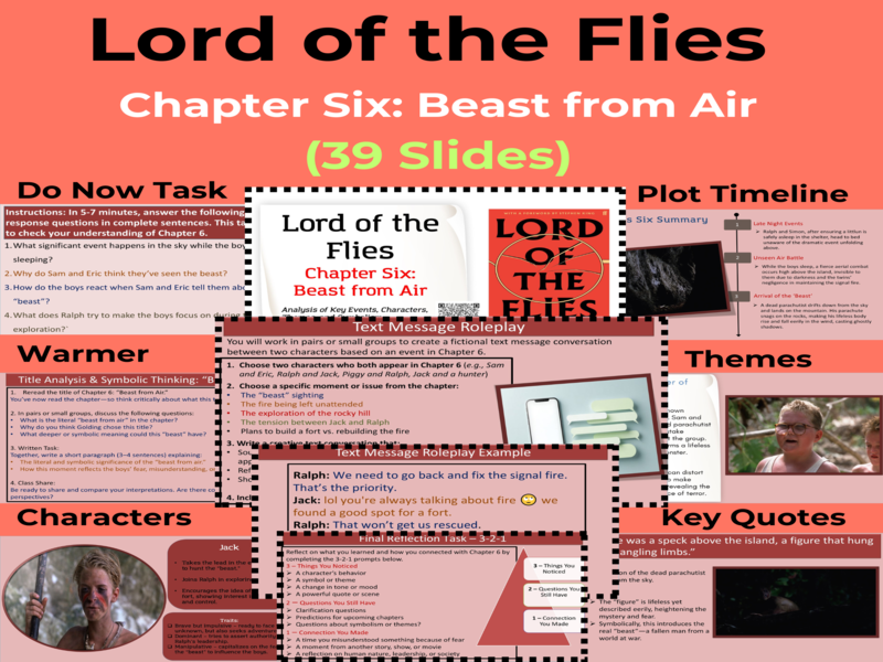 Lord of the Flies Chapter 6 PowerPoint (PPT) Summary and Analysis