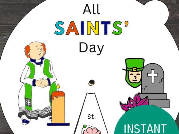All Saints’ Day Colouring Wheel Craft