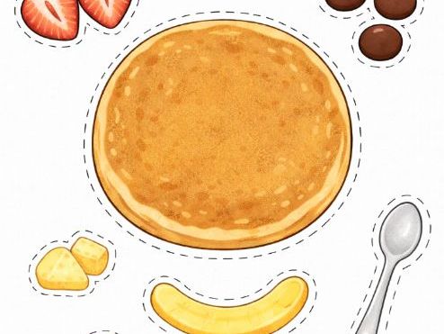Cut and Paste a Pancake Face- Fine Motor Skills - Pancake Day