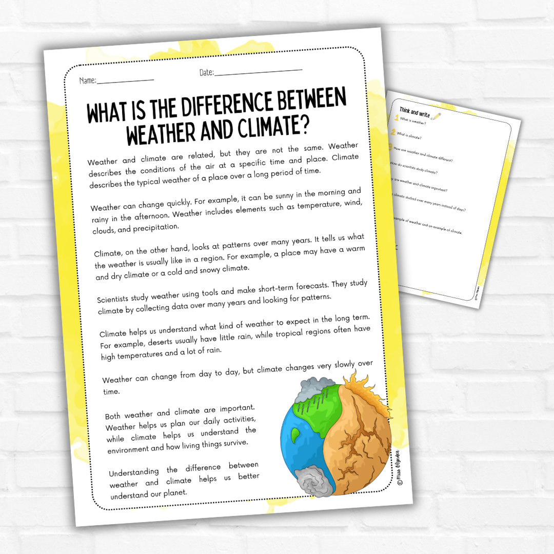 Climate & Environment Reading Comprehension (Nonfiction, 2 Levels ...