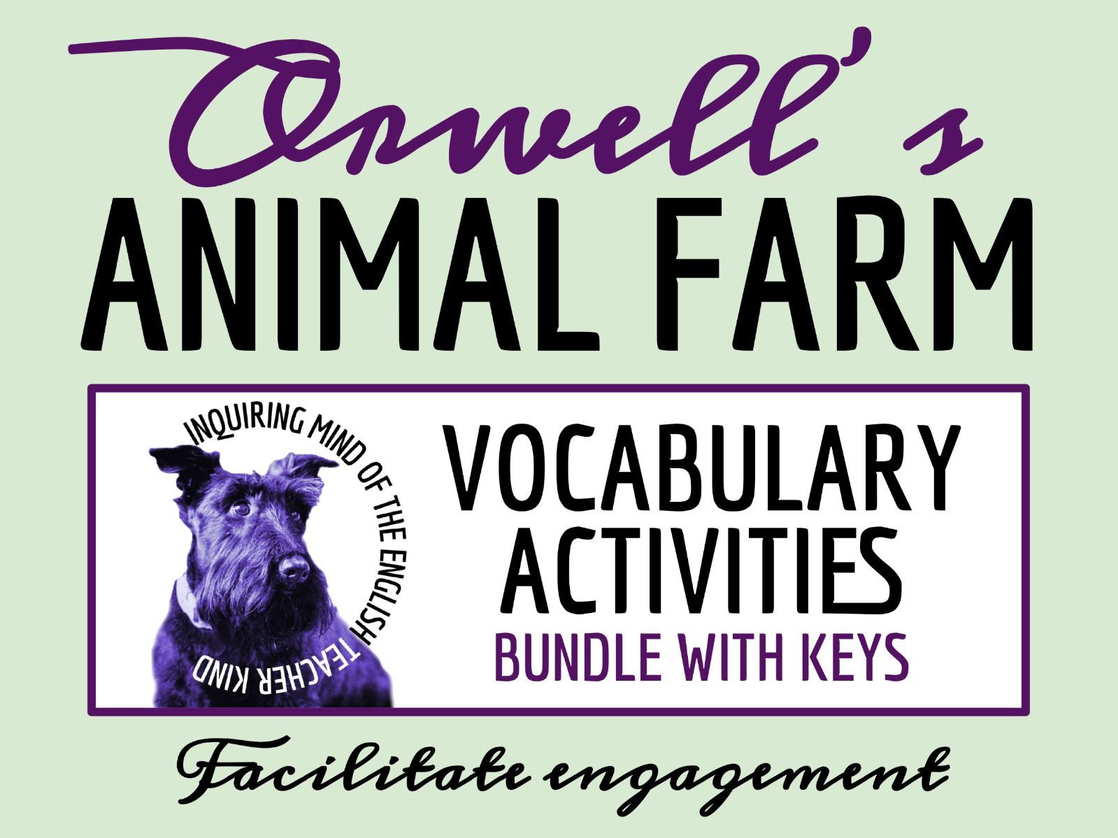 Animal Farm Vocabulary Worksheets, Crossword Puzzles, and Word Search Activities