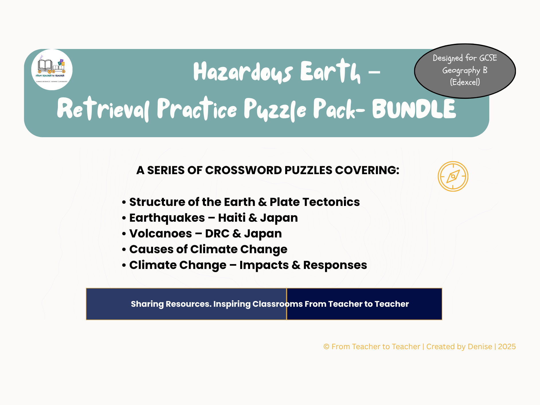 GCSE Geography B – Hazardous Earth Retrieval Puzzle Bundle (Week 1-5)