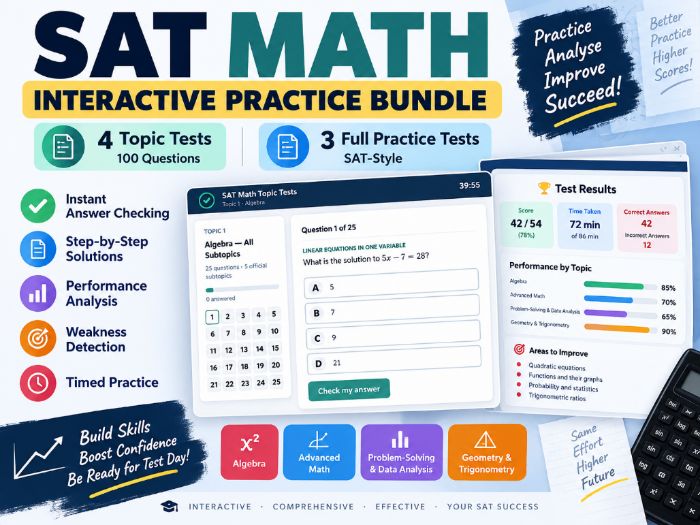 SAT Math Interactive Practice Tests & Diagnostic Assessment