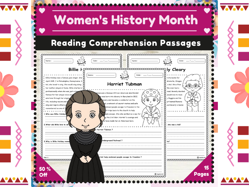 Women's History Month : K-2 Reading Comprehension Passages
