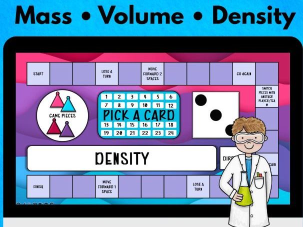 Density Math Challenge Self-Grading PowerPoint Board Game Chemistry