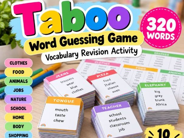 Taboo Word Guessing Game – Vocabulary Revision Activity (320 Words) | ESL Speak